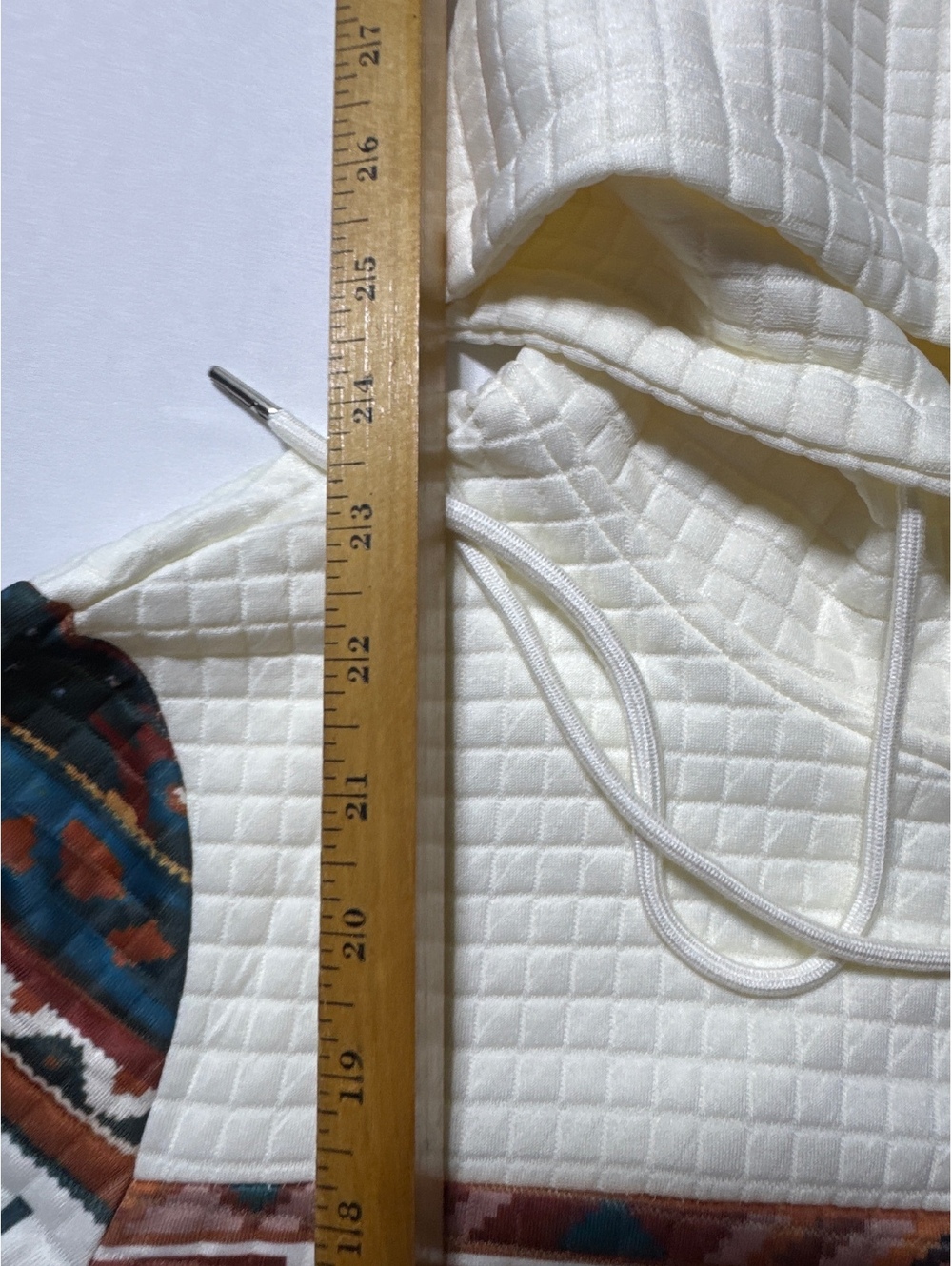 Carhartt Cream Quilted Hoodie with Multi-Color Aztec Panel - Picture 2 of 6